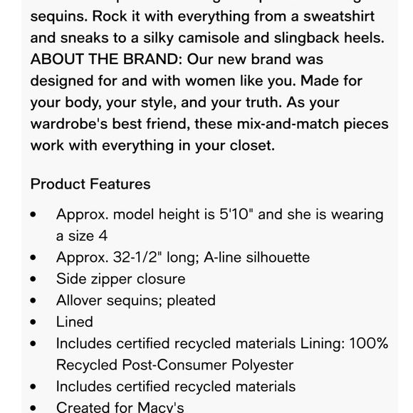 NWT ON-34th sequin midi skirt.  Size 12 - Picture 5 of 5